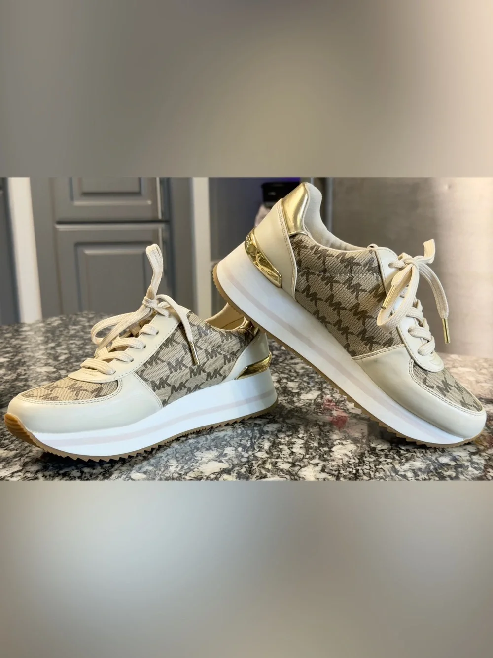 Michael Kors Monique MK Logo Platform Sneakers 6.5